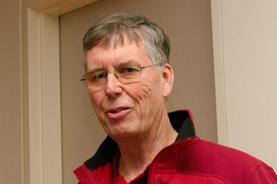 Michael Stonebraker about to give a talk at UC Berkeley